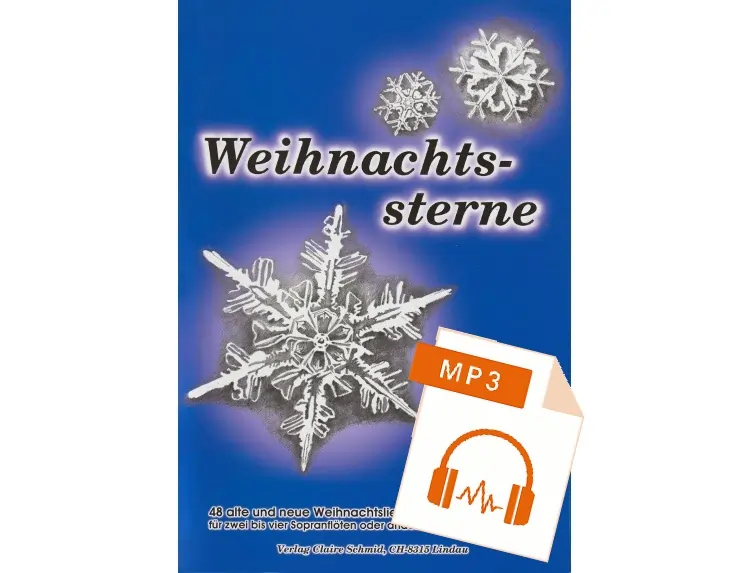 Weihnachtssterne Heft und MP3-Download  für den Blockflötenunterricht